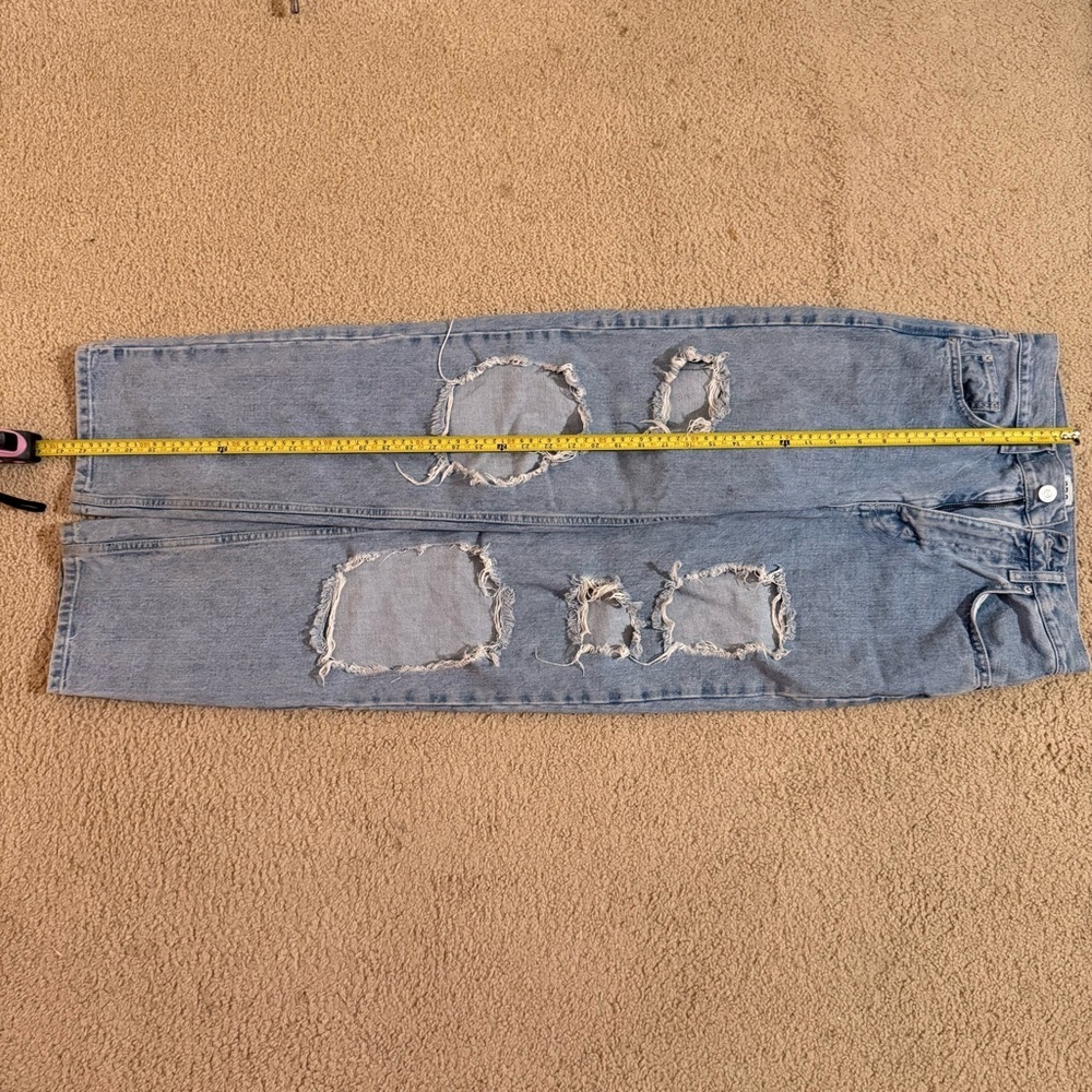 BDG Medium High Waisted Blue Ripped Boyfriend Jeans - Picture 6 of 8